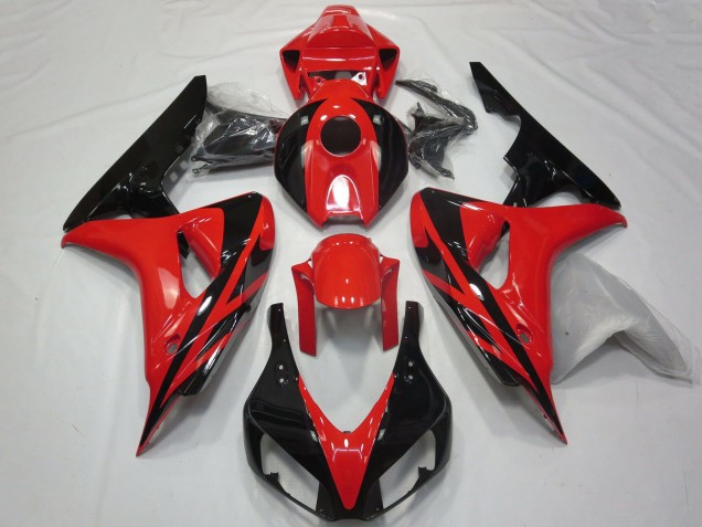 2006-2007 Honda CBR1000RR Motorcycle Fairings - Red Glossy Black OEM Style No Decals Canada Websites