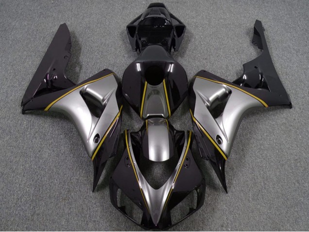 2006-2007 Honda CBR1000RR Motorcycle Fairings - Silver Yellow Glossy Black Pinstripe Canada Websites