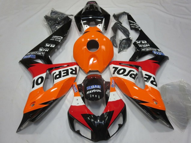 2006-2007 Honda CBR1000RR Motorcycle Fairings - Orange White Red Glossy Black Repsol Canada Websites