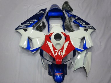 2003-2004 Honda CBR600RR Motorcycle Fairings - White Red Blue HRC 76 Canada Websites