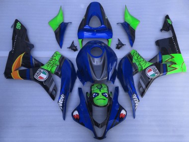 2007-2008 Honda CBR600RR Motorcycle Fairings - Blue Green Glossy Black Shark Canada Websites