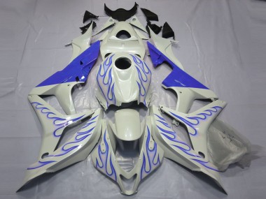 2007-2008 Honda CBR600RR Motorcycle Fairings - White Blue Flame Canada Websites