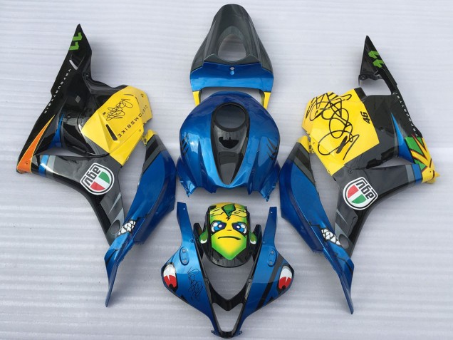 2009-2012 Honda CBR600RR Motorcycle Fairings - Blue Yellow Glossy Black Shark Canada Websites