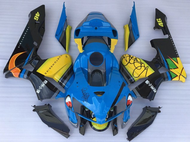 2005-2006 Honda CBR600RR Motorcycle Fairings - Blue Yellow Black Shark Canada Websites