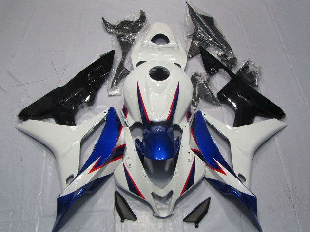 2007-2008 Honda CBR600RR Motorcycle Fairings - White Blue Glossy Black OEM Style Canada Websites