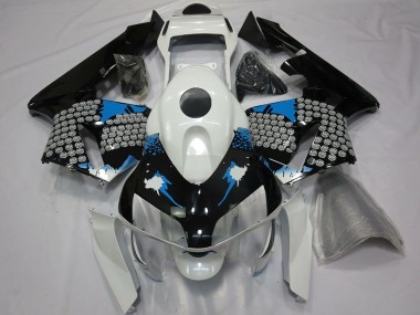 2003-2004 Honda CBR600RR Motorcycle Fairings - White Blue Glossy Black Splatter Canada Websites