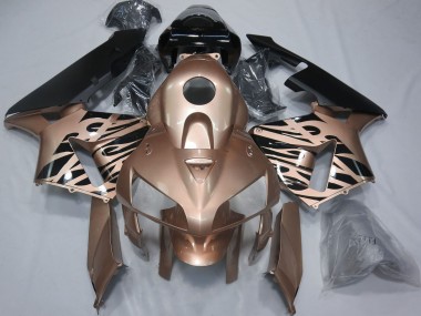 2005-2006 Honda CBR600RR Motorcycle Fairings - Glossy Black Bronze Flame Canada Websites