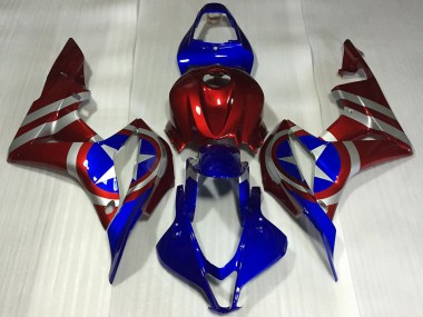 2007-2008 Honda CBR600RR Motorcycle Fairings - Red Silver Blue Captain America Canada Websites