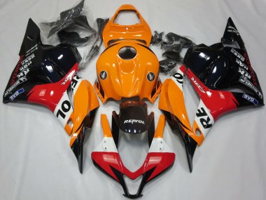 2009-2012 Honda CBR600RR Motorcycle Fairing - Orange White Red Glossy Black Repsol Canada Websites