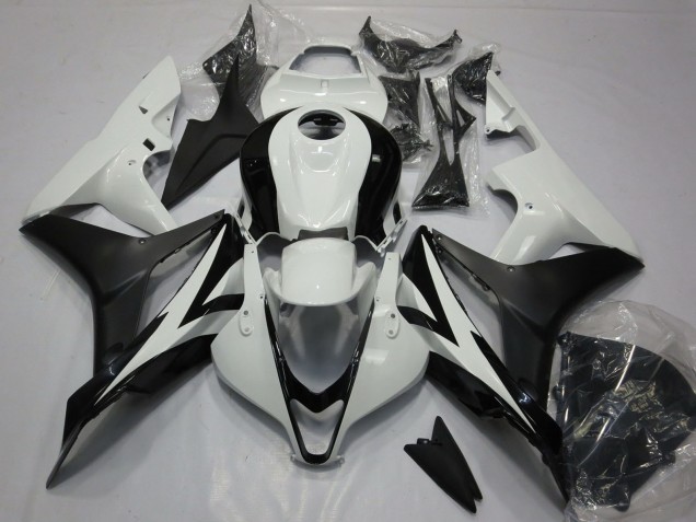 2007-2008 Honda CBR600RR Motorcycle Fairing Kits - White Matte Black Canada Websites