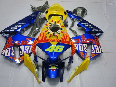 2005-2006 Honda CBR600RR Motorcycle Fairings - Yellow Blue Rossi 46 Canada Websites