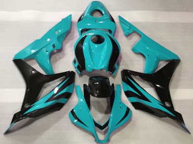 2007-2008 Honda CBR600RR Motorcycle Fairings - Cyan Blue Glossy Black OEM Style Canada Websites
