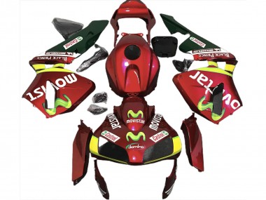2003-2004 Honda CBR600RR Motorcycle Fairings - Red Yellow Green MoviStar Canada Websites