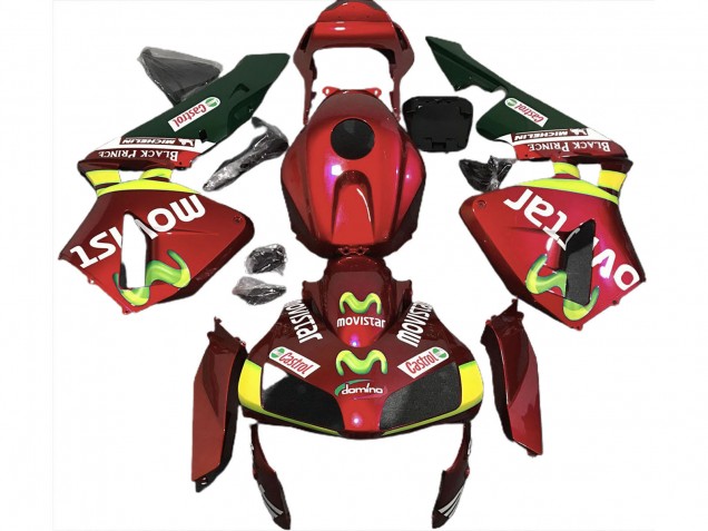 2003-2004 Honda CBR600RR Motorcycle Fairings - Red Yellow Green MoviStar Canada Websites