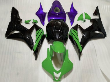 2007-2008 Honda CBR600RR Motorcycle Fairings - Purple Green Glossy Black Canada Websites