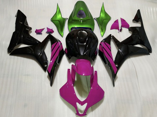 2007-2008 Honda CBR600RR Motorcycle Fairings - Green Pink Glossy Black Canada Websites
