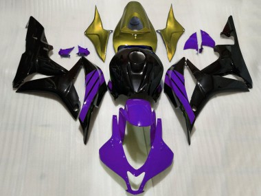 2007-2008 Honda CBR600RR Motorcycle Fairings - Gold Purple Glossy Black Canada Websites
