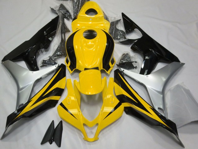 2007-2008 Honda CBR600RR Motorcycle Fairings - Silver Yellow Glossy Black Canada Websites