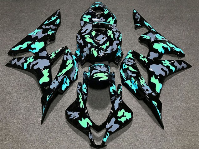 2007-2008 Honda CBR600RR Motorcycle Fairings - Green Grey Camouflage Canada Websites