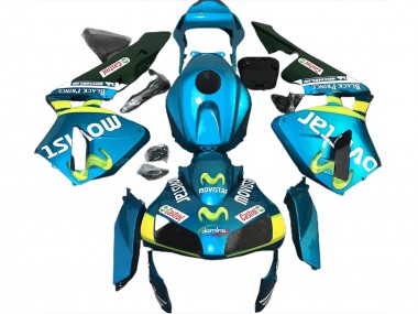 2003-2004 Honda CBR600RR Motorcycle Fairings - Light Blue Yellow Green MoviStar Canada Websites