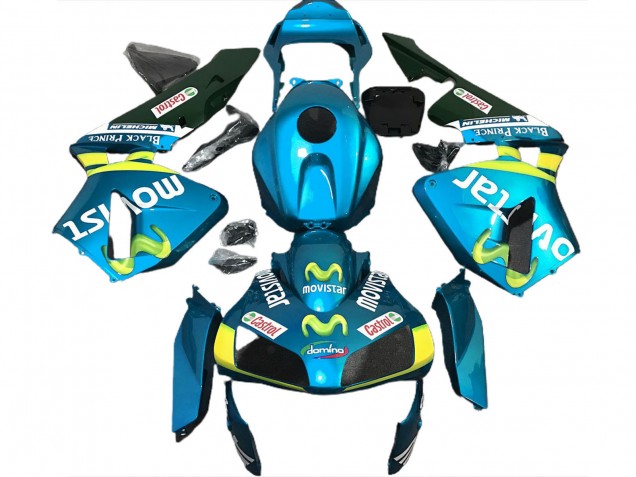2003-2004 Honda CBR600RR Motorcycle Fairings - Light Blue Yellow Green MoviStar Canada Websites