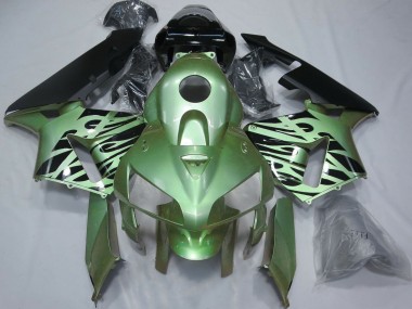 2005-2006 Honda CBR600RR Motorcycle Fairings - Light Green Black Flame Canada Websites