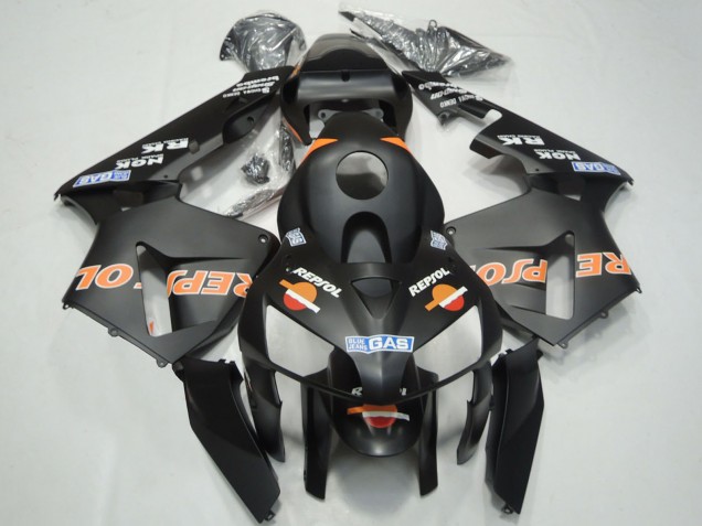 2003-2004 Honda CBR600RR Motorcycle Fairings - Matte Black Orange Repsol Canada Websites
