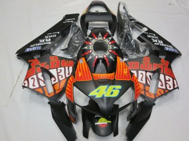 2003-2004 Honda CBR600RR Motorcycle Fairings - Matte Black Orange Yellow Rossi 46 Canada Websites