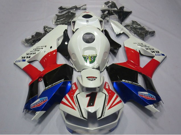2013-2023 Honda CBR600RR Motorcycle Fairings - White Red Blue Black Number 1 Canada Websites