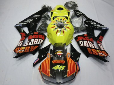 2013-2023 Honda CBR600RR Motorcycle Fairings - Yellow Orange Glossy Black Rossi 46 Canada Websites