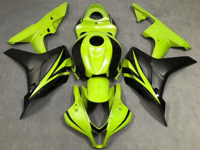 2007-2008 Honda CBR600RR Motorcycle Fairings - Neon Yellow Matte Black OEM Style Canada Websites