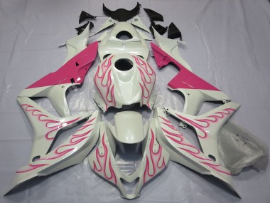 2007-2008 Honda CBR600RR Motorcycle Fairings - White Pink Flame Canada Websites