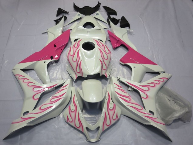 2007-2008 Honda CBR600RR Motorcycle Fairings - White Pink Flame Canada Websites