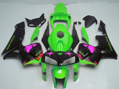 2005-2006 Honda CBR600RR Motorcycle Fairings - Pink Splatter on Green Canada Websites