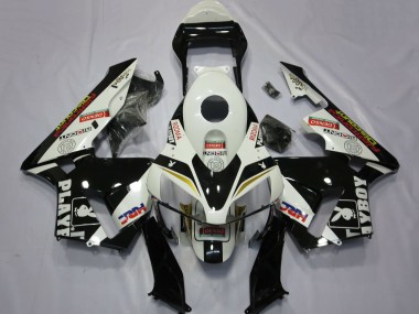 2003-2004 Honda CBR600RR Motorcycle Fairings - White Yellow Glossy Black HRC Playboy Canada Websites