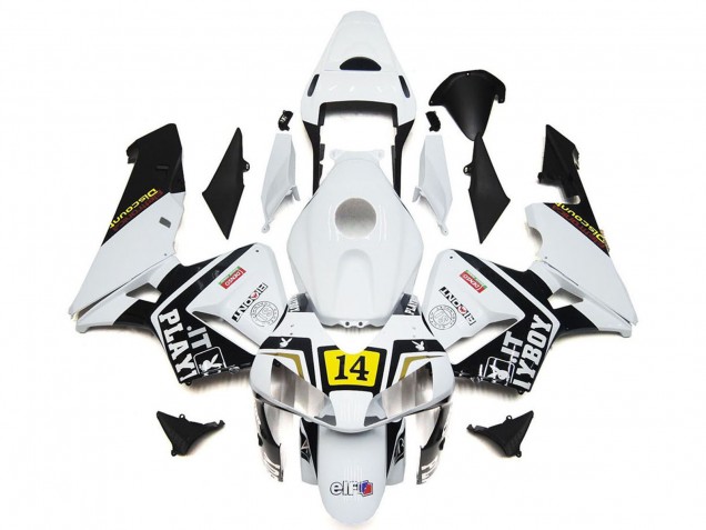 2003-2004 Honda CBR600RR Motorcycle Fairings - White Yellow Glossy Black Playboy 14 Canada Websites