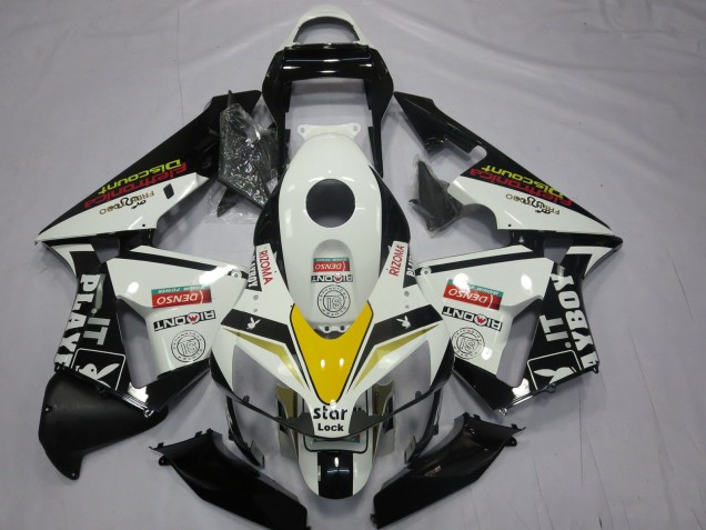 2003-2004 Honda CBR600RR Motorcycle Fairings - White Yellow Glossy Black Playboy Style Canada Websites