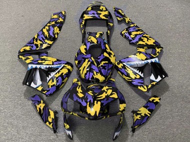 2003-2004 Honda CBR600RR Motorcycle Fairings - Purple Yellow Camouflage Shark Canada Websites