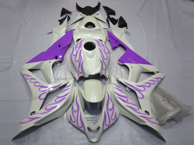 2007-2008 Honda CBR600RR Motorcycle Fairings - White Purple Flame Canada Websites