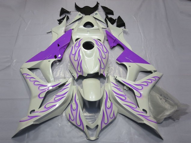 2007-2008 Honda CBR600RR Motorcycle Fairings - White Purple Flame Canada Websites