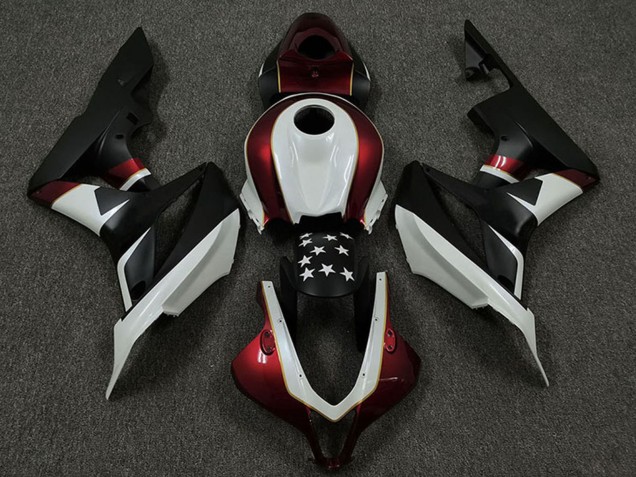 2009-2012 Honda CBR600RR Motorcycle Fairings - White Red Matte Black Star Canada Websites