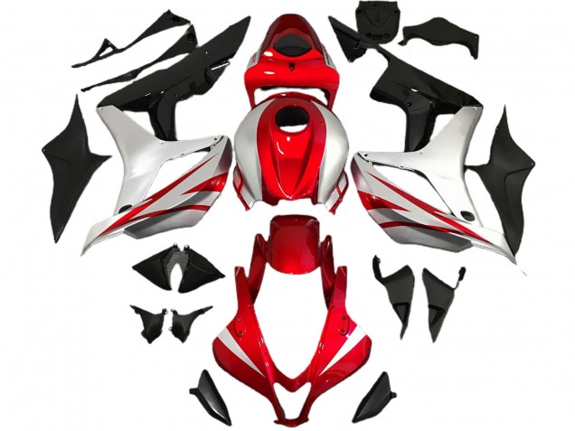 2007-2008 Honda CBR600RR Motorcycle Fairings - Silver Red Glossy Black OEM Style Canada Websites