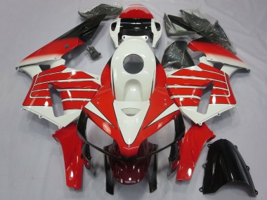 2005-2006 Honda CBR600RR Motorcycle Fairings - White Red Black Large Stripe Canada Websites