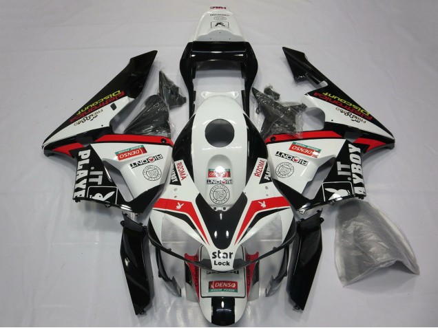2003-2004 Honda CBR600RR Motorcycle Fairings - White Red Glossy Black Playboy Canada Websites