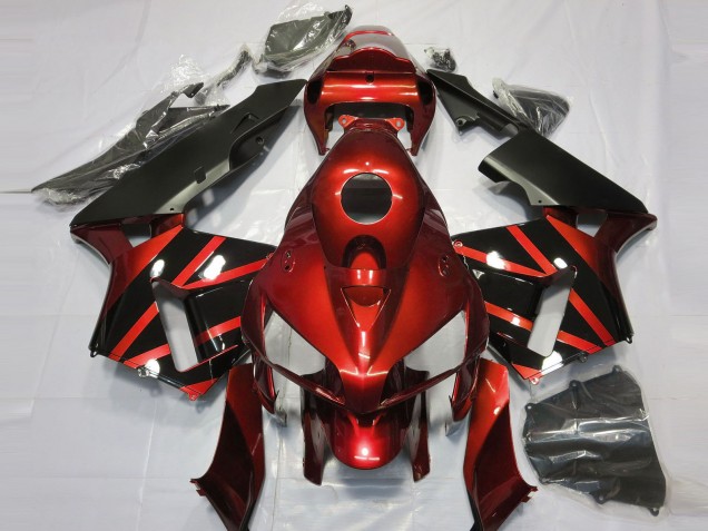 2005-2006 Honda CBR600RR Motorcycle Fairings - Red Glossy Black Design Canada Websites