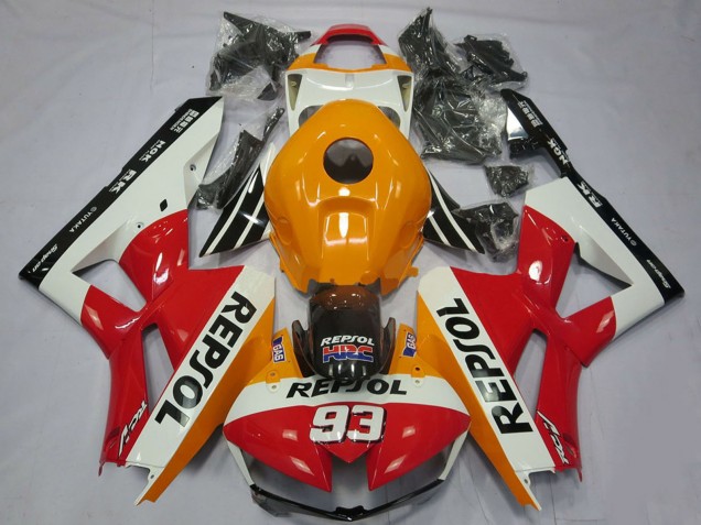 2013-2023 Honda CBR600RR Motorcycle Fairings - Orange White Red Glossy Black Repsol 93 Canada Websites