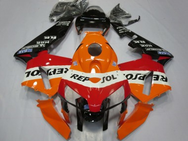 2005-2006 Honda CBR600RR Motorcycle Fairings - Orange White Red Glossy Black Repsol Canada Websites