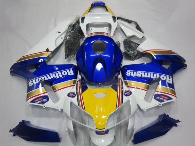 2005-2006 Honda CBR600RR Motorcycle Fairings - White Blue Yellow Rothmans Canada Websites