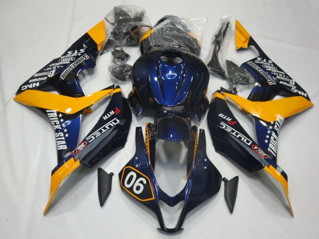 2007-2008 Honda CBR600RR Motorcycle Fairings - Orange Blue Glossy Black Canada Websites