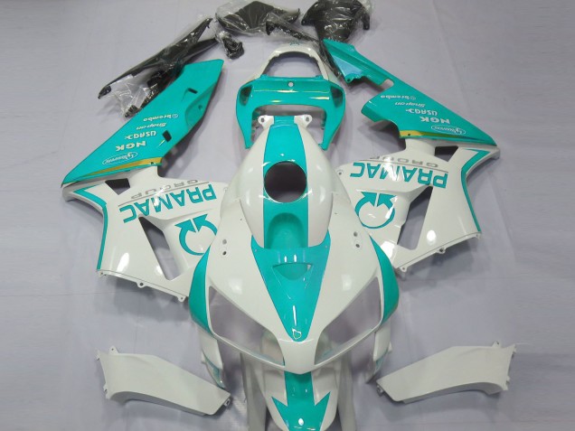 2005-2006 Honda CBR600RR Motorcycle Fairings - White Teal Pramac Canada Websites